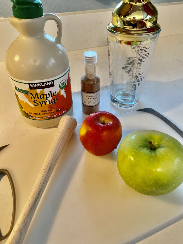 apple cider ingredients and tools