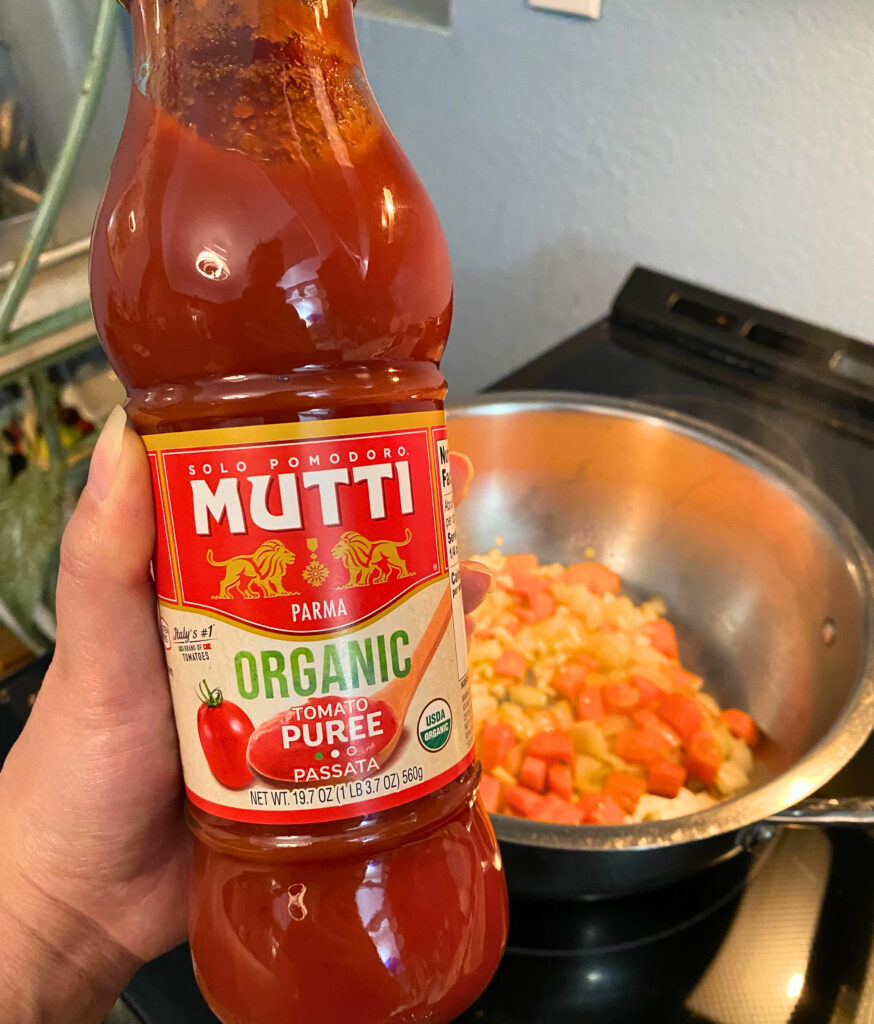 Mutti brand tomato sauce for soup and pasta